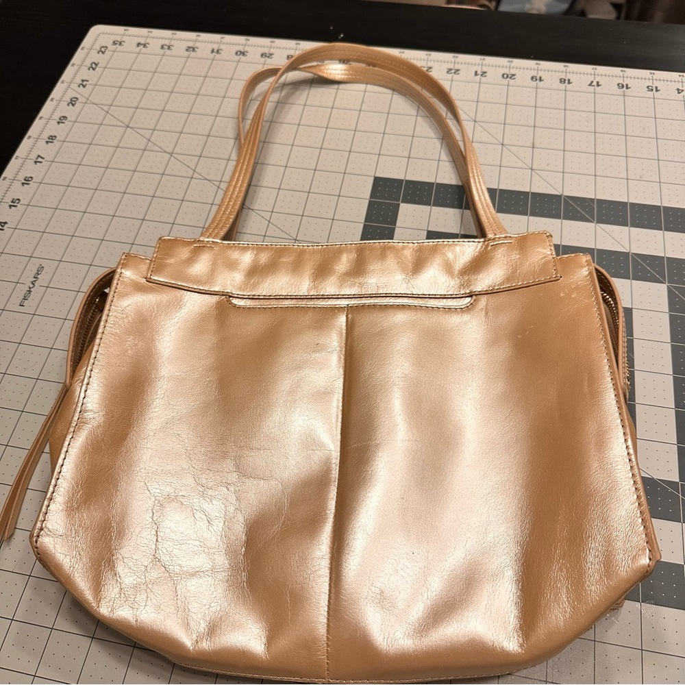 Gold leather HOBO shoulder bag - Picture 2 of 10